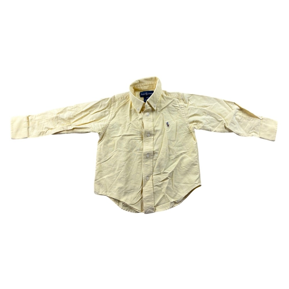 Ralph Lauren Oxford L/S Button-Down Shirt Kids 2/2T Yellow Cotton Special Event
